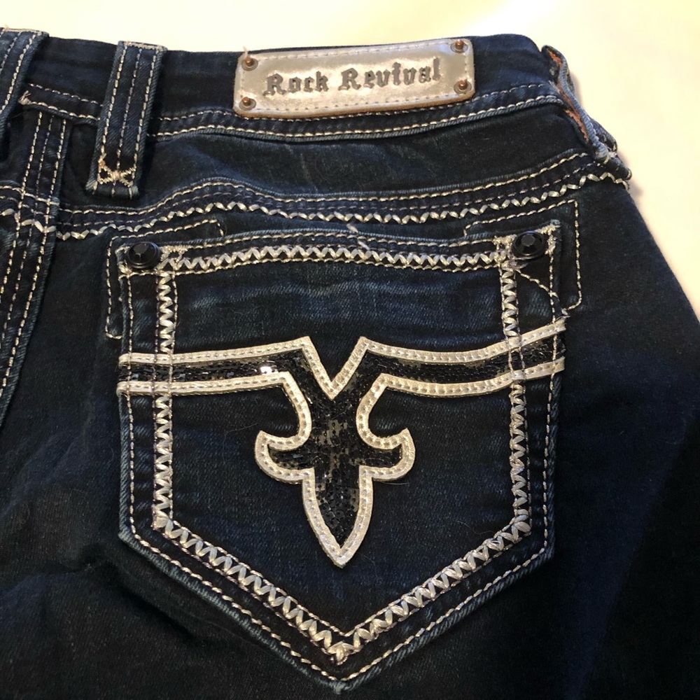 Rock Revival dark blue bootcut jeans